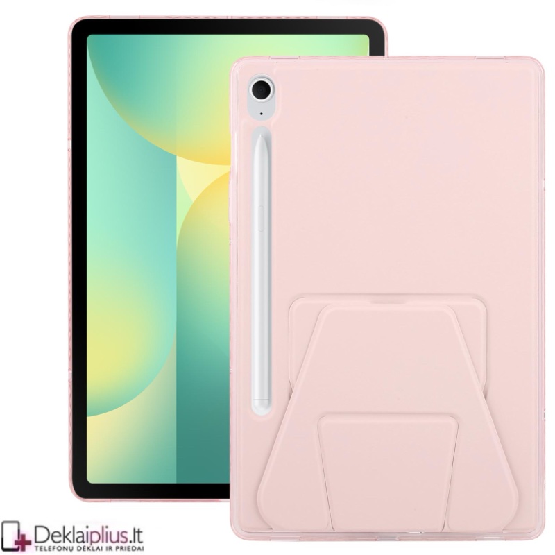 Dirbtinės odos nugarėlė su sulankstomu magnetiniu laikikliu - rausvas (Samsung Tab S9 (SM-X710-SM-X716/Tab S9 Fe (X510-X516B/Tab S10 Fe/Tab S10 Lite) Dirbtinės odos nugarėlė su sulankstomu magnetiniu laikikliu - rausvas (Samsung Tab S9 (SM-X710-SM-X716/Tab S9 Fe (X510-X516B/Tab S10 Fe/Tab S10 Lite)